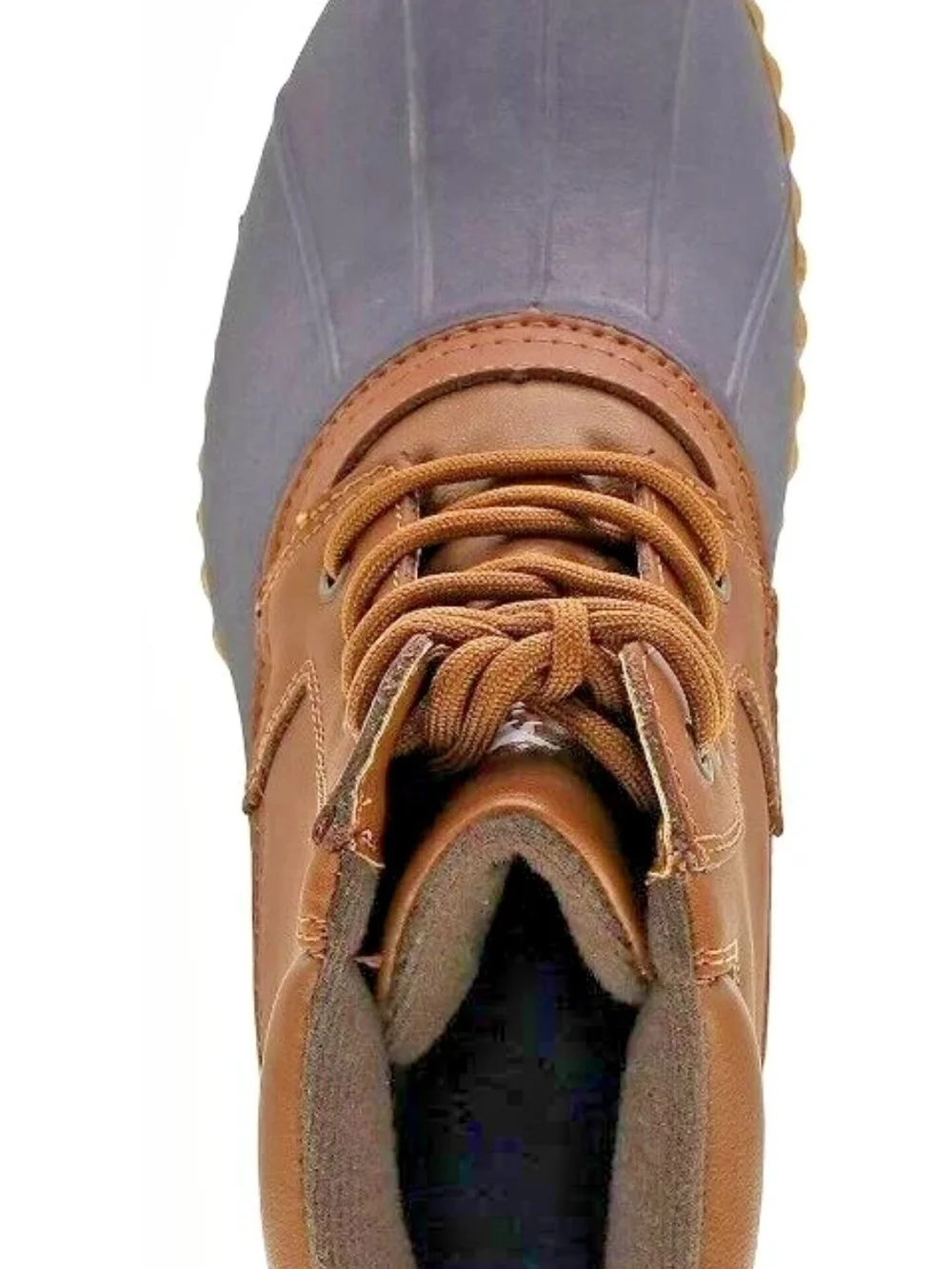 NEW- Men's Brown and Gray Waterproof Lace-Up Rain & Snow Boots Size 13